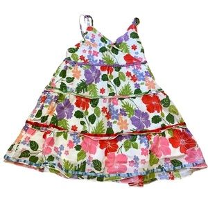 Plum Pudding spaghetti strap tiered floral tank top | girls 6X | peasant summer